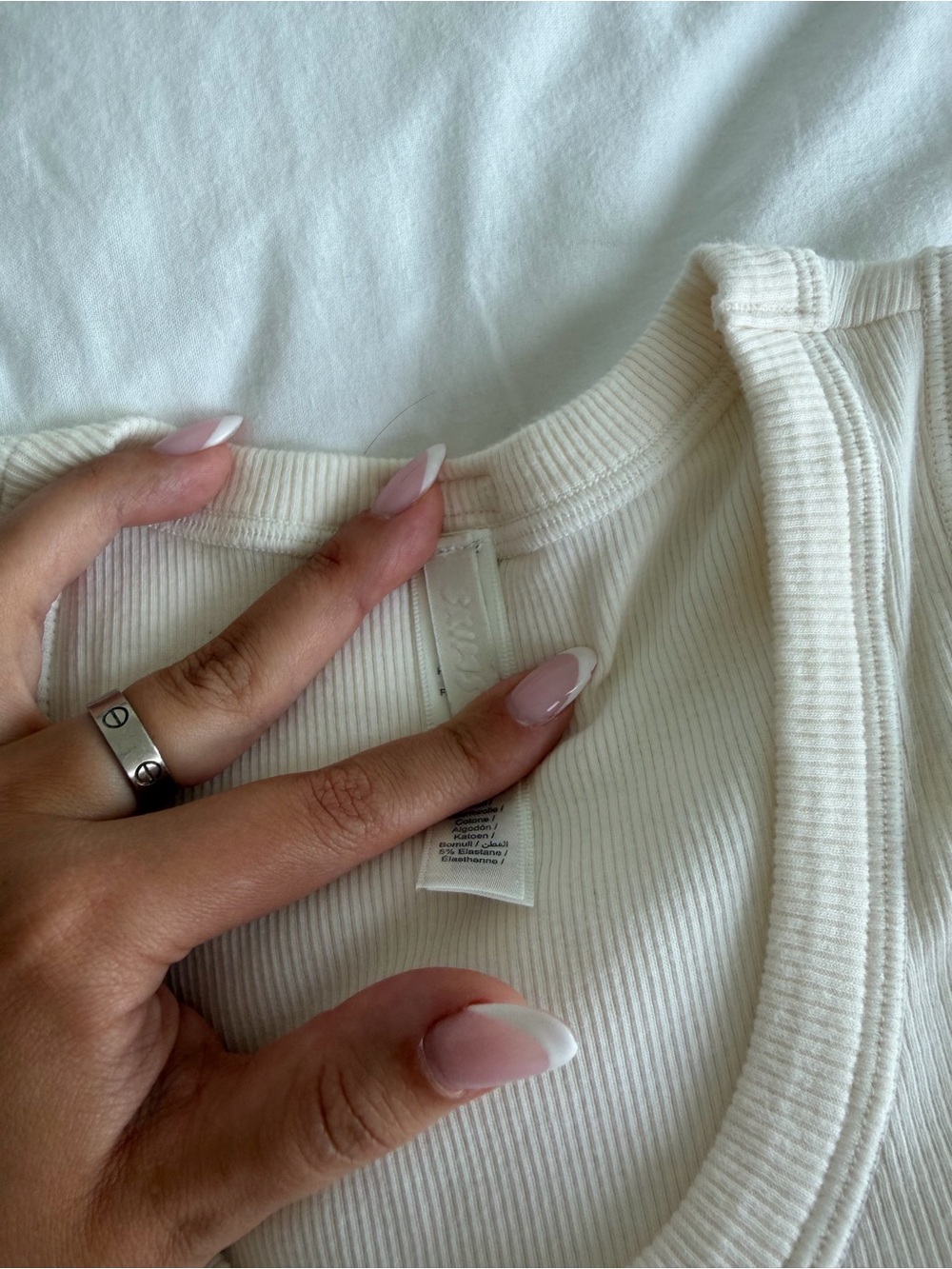 Skims Cream Ribbed Tank Top - Picture 4 of 4